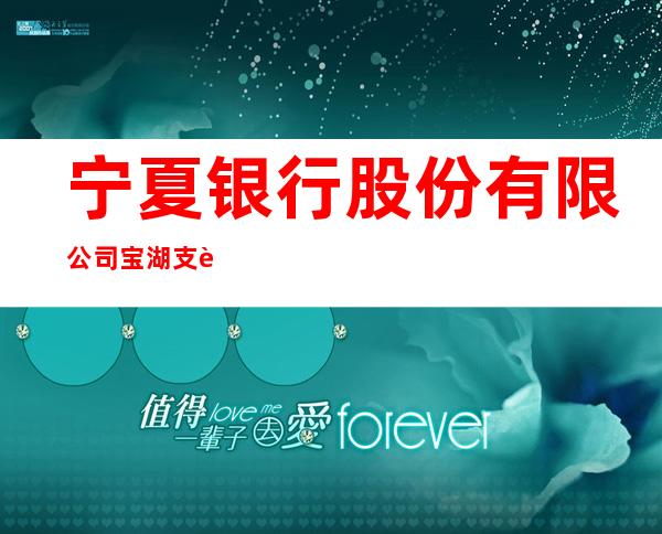 宁夏银行股份有限公司宝湖支行